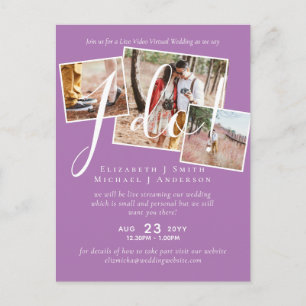 Live Video Chat Wedding or Couples Shower Invites Postcard