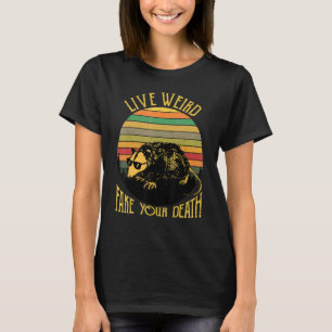 Live Weird Fake Your Death Opossum Ugly Cats Retro T-Shirt
