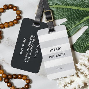 Live Well, Travel Often Monogrammed Luggage Tag