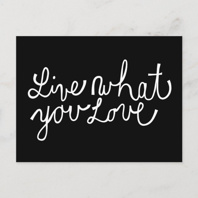 Live What You Love Motivational Slogan Postcard (Front)