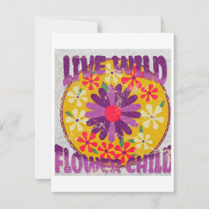 Live Wild Flower Child - Hippie Lifestyle Holiday Card