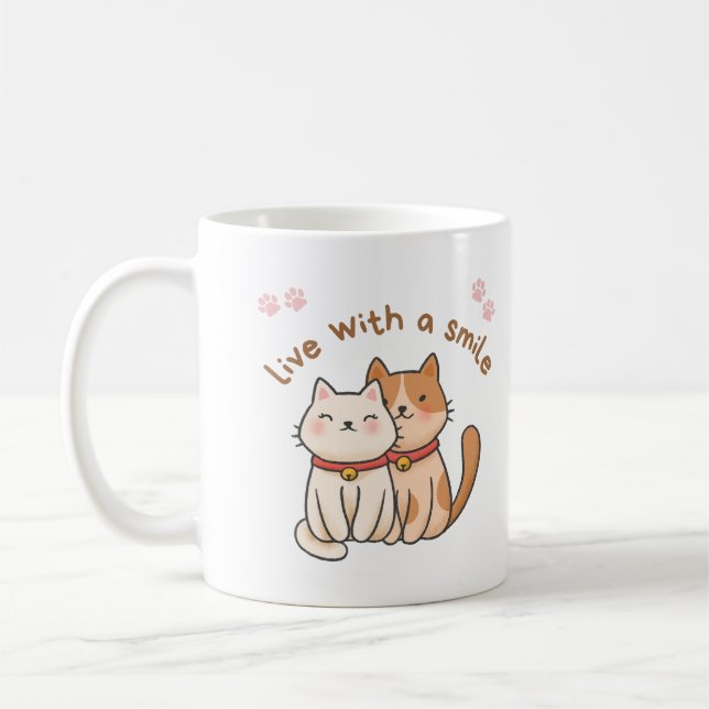 Live with a smile  coffee mug (Left)