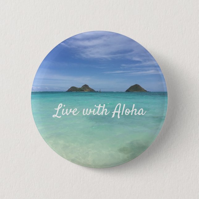 Live with Aloha Hawaii 6 Cm Round Badge (Front)