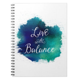 Live with Balance Scripted Typography Notebook