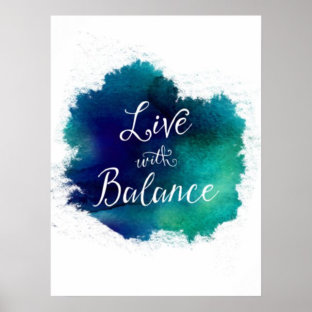 Live with Balance Typography Poster (Front)