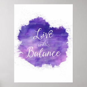 Live with Balance Typography Poster