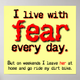 Live With Fear Dirt Bike Motocross Poster
