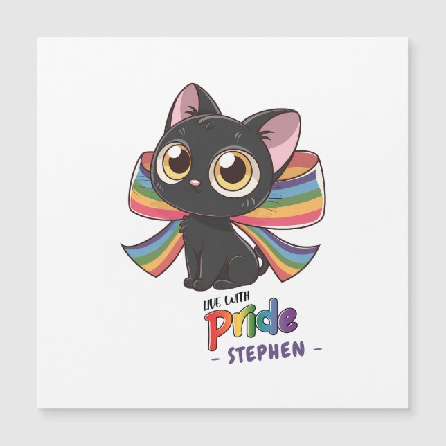 Live With Pride – Rainbow Cat LGBTQ Pride (Front)