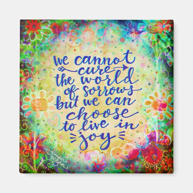 Live withJoy Pretty Inspirational Inspirivity Magnet (Front)