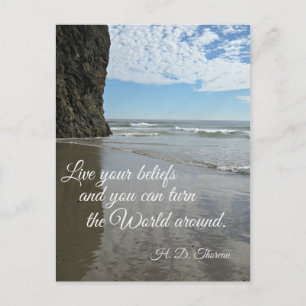 Live your beliefs and you can turn the world .... postcard