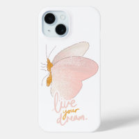 Live Your Dream Aesthetic Peach Butterfly iPhone