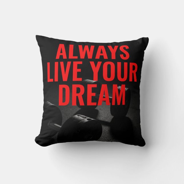 Live Your Dream Bodybuilding Training Fitness Cushion (Front)