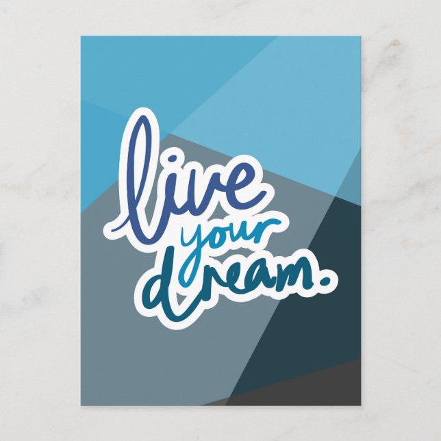 Live Your Dream | Motivational Typography Postcard (Front)