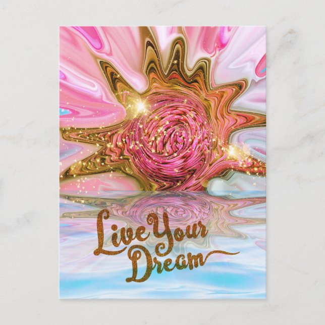 Live Your Dream - Rose Flower power Postcard (Front)