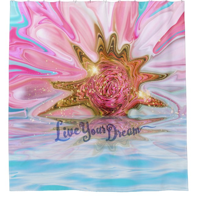 Live Your Dream - Rose Flower power  Shower Curtain (Front)