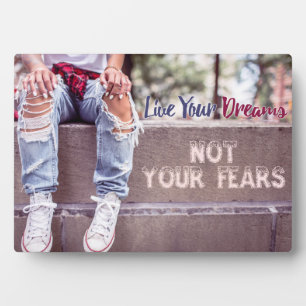 Live Your Dreams custom color plaque