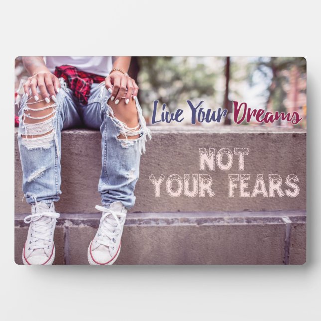 Live Your Dreams custom color plaque (Front)