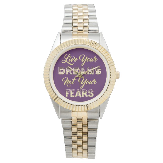 Live Your Dreams custom colour watches (Front)