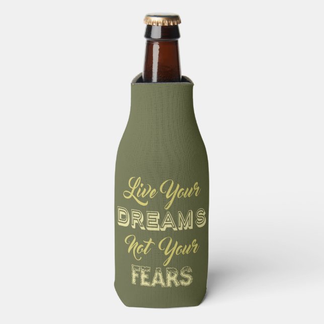 Live Your Dreams custom name & colour bottle coole Cooler (Bottle Front)
