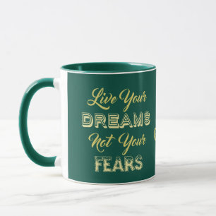 Live Your Dreams custom name & colour mugs