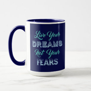 Live Your Dreams custom name & colour mugs