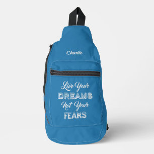 Live Your Dreams custom name & colour Sling Bag
