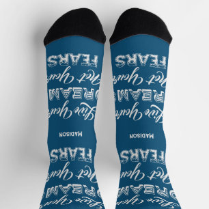 Live Your Dreams custom name & colour Socks