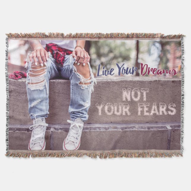 Live Your Dreams throw blanket (Front)