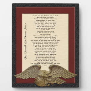 Live your life, Chief Tecumseh gold eagle plaque
