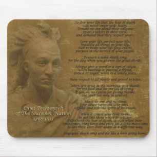 "Live Your Life"  Chief Tecumseh mousepad
