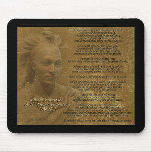 "Live Your Life"  Chief Tecumseh mousepad