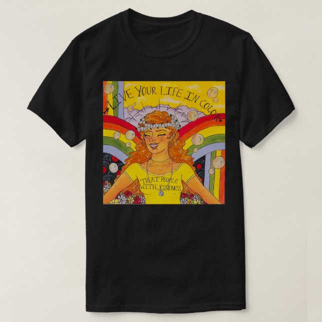 Live Your Life In Colour T-Shirt (Design Front)