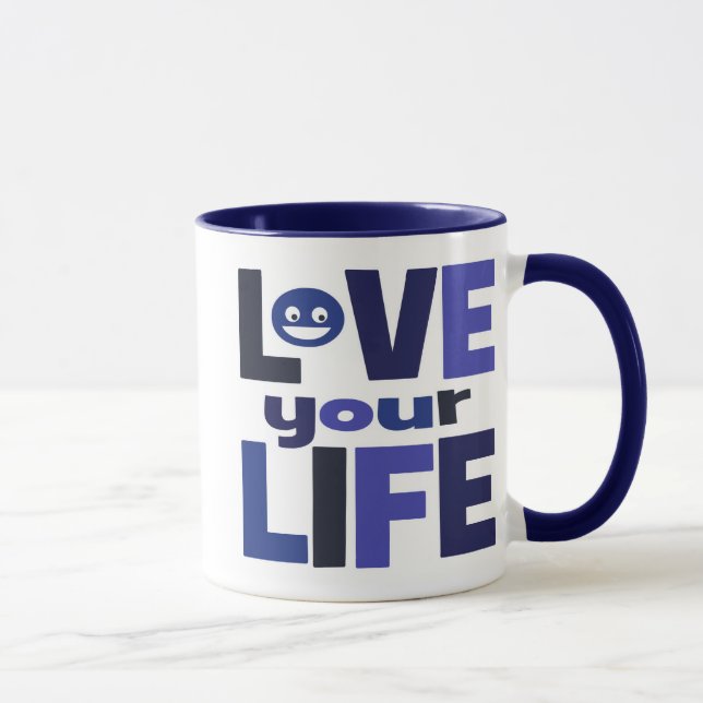 Live Your Life, Love Your Life Blue Mug (Right)