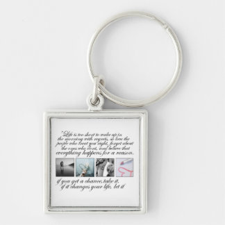 Live your life, no regrets key ring