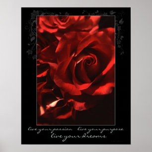 Live Your Passion Rose Poster