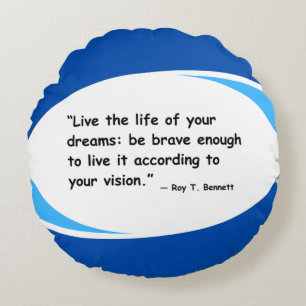 Live Your Vision – Motivational Quote Round Cushion