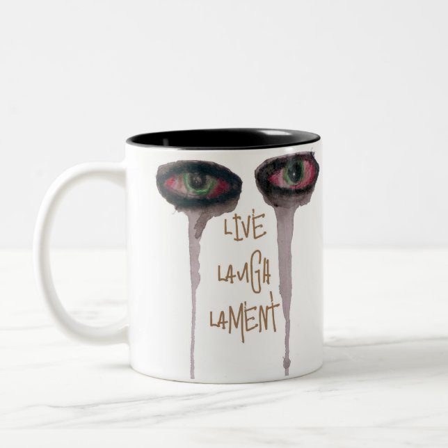 LiveLaughLament Two-Tone Coffee Mug (Left)
