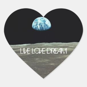 LiveLoveDreamHeartEarthRise Sticker