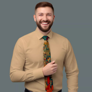 Lively Abstract Shape Pattern Tie