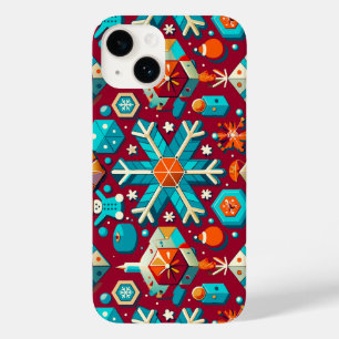 Lively and colourful christmas holiday-themed patt Case-Mate iPhone 14 case