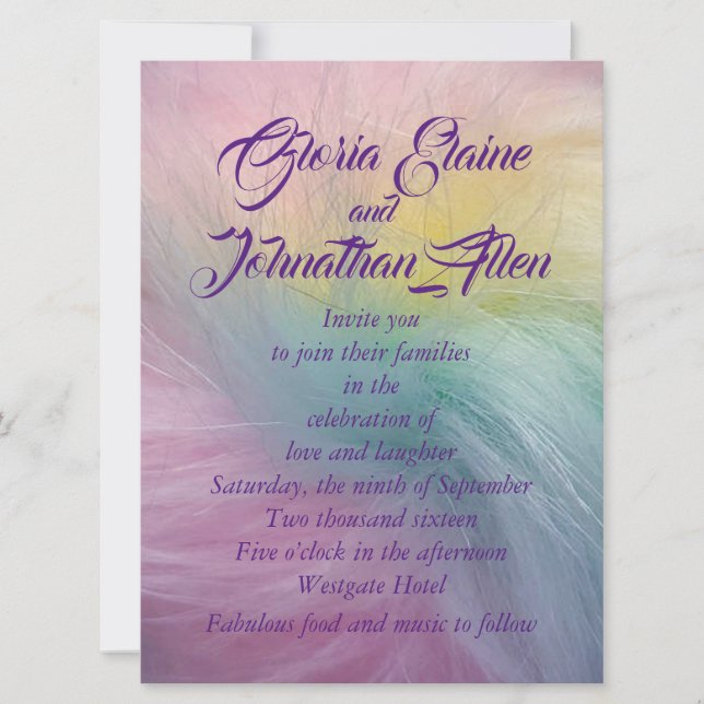 Lively and Vivacious Flat Wedding Invitation  (Front)