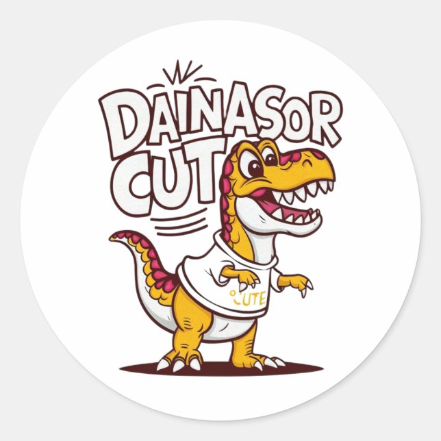 Lively and whimsical vector illustration of a chil classic round sticker (Front)