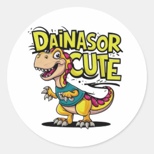 Lively and whimsical vector illustration of a chil classic round sticker