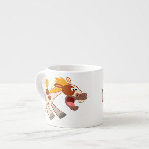Lively Cartoon Pinto Horse Espresso Mug