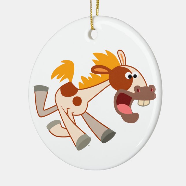 Lively Cartoon Pinto Horse Ornament (Left)