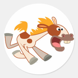 Lively Cartoon Pinto Horse Sticker