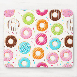 Lively colourful doughnuts sprinkles toppings mouse mat