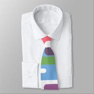 Lively colourful line pattern tie