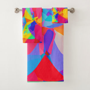 Lively Colourful Pattern Magic Bath Towel Set