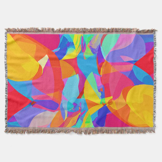 Lively Colourful Pattern Magic Throw Blanket (Front)